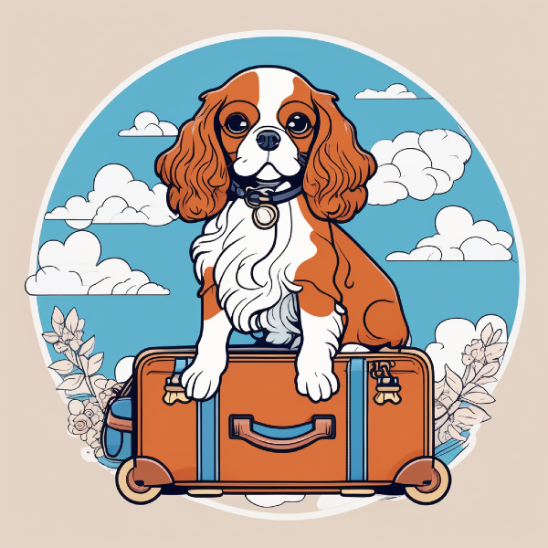 Cartoon dog in travel bag, AI pet art, custom pet art