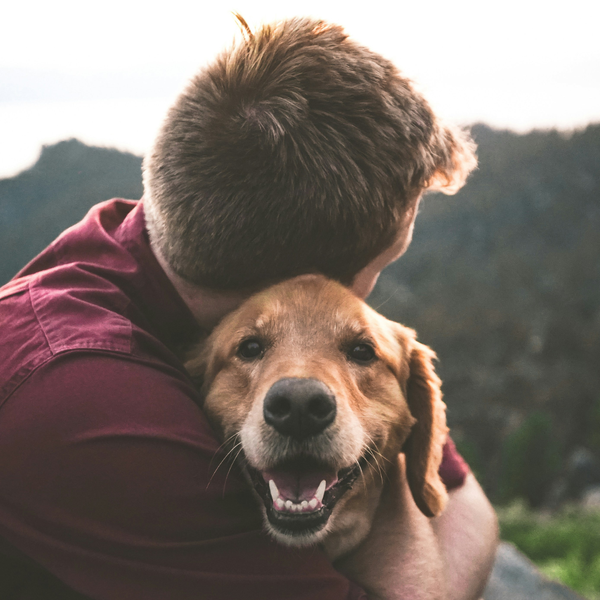 man with dog, father's day gift ideas, gift ideas for pet lovers